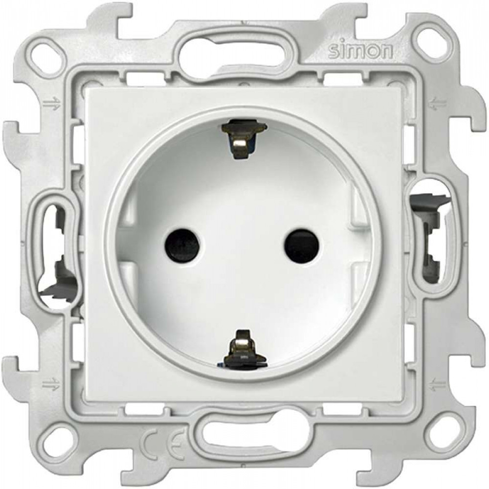 Изображение товара Розетка 1-м СП 24 16А IP20 2P+E Push&Go защиты шторки белая Simon 2420432-030