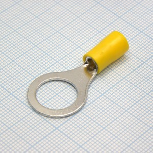 RV5.5-12  Yellow, наконечник кабельный кольцевой с изоляцией d=13мм, сеч. пров.4.0-6.0мм2
