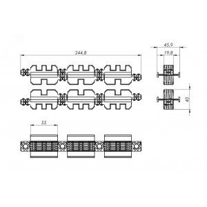 Комплект изоляторов главной шинной системы 1-2 шины на полюс, толщиной 10мм, 3Р R5BBMS12103P