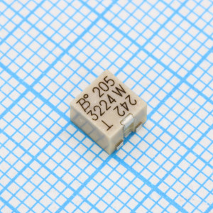 3224W-1-205E, Потенциометр многооборотный керметный 200МОм 0.25Вт SMD