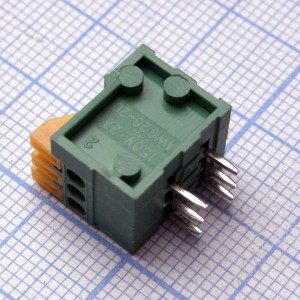 DG141R-2.54-03P-14-00A(H), Нажимной безвинтовой клеммный блок на 3 контакта. Зажим типа торцевой контакт. Серия DG141R-2.54