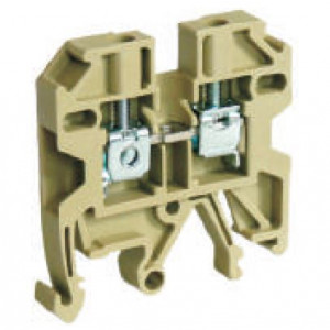Проходная клемма USK-2.5, Проходная клемма, тип фиксации провода: винтовой, номинальное сечение: 2,5 мм кв., 24A, 800V, ширина: 6 мм, цвет: бежевый, тип монтажа: DIN35