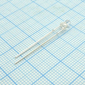 L-132XGC, Светодиод 3мм/зеленый/565нм/20-40мкд/прозрачный корпус/50°