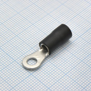 RV3.5-4  Black, наконечник кабельный кольцевой с изоляцией d=4.3мм, сеч. пров.2.5-4.0мм2