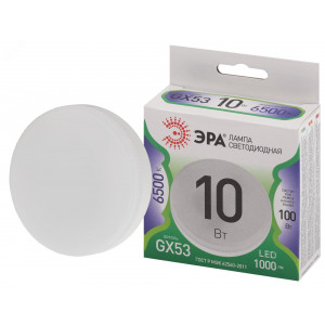 Лампа светодиодная LED 10 Вт 1000Лм 6500К таблетка (GX53) холодный GX53 220-240В LED GX-10W-865-GX53 Green Line Б0067029
