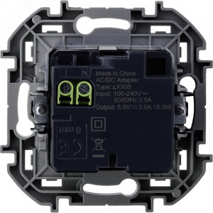 Зарядное устройство с двумя USB разьемами A C 240В/5В 3000мА INSPIRIA алюминий 673762