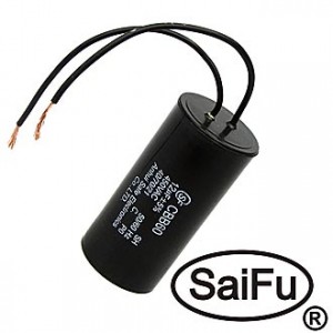 CBB60  12UF  450V WIRE (SAIFU), Пусковой конденсатор SAIFU CBB60, 12 мкФ, 450 В, с проводом