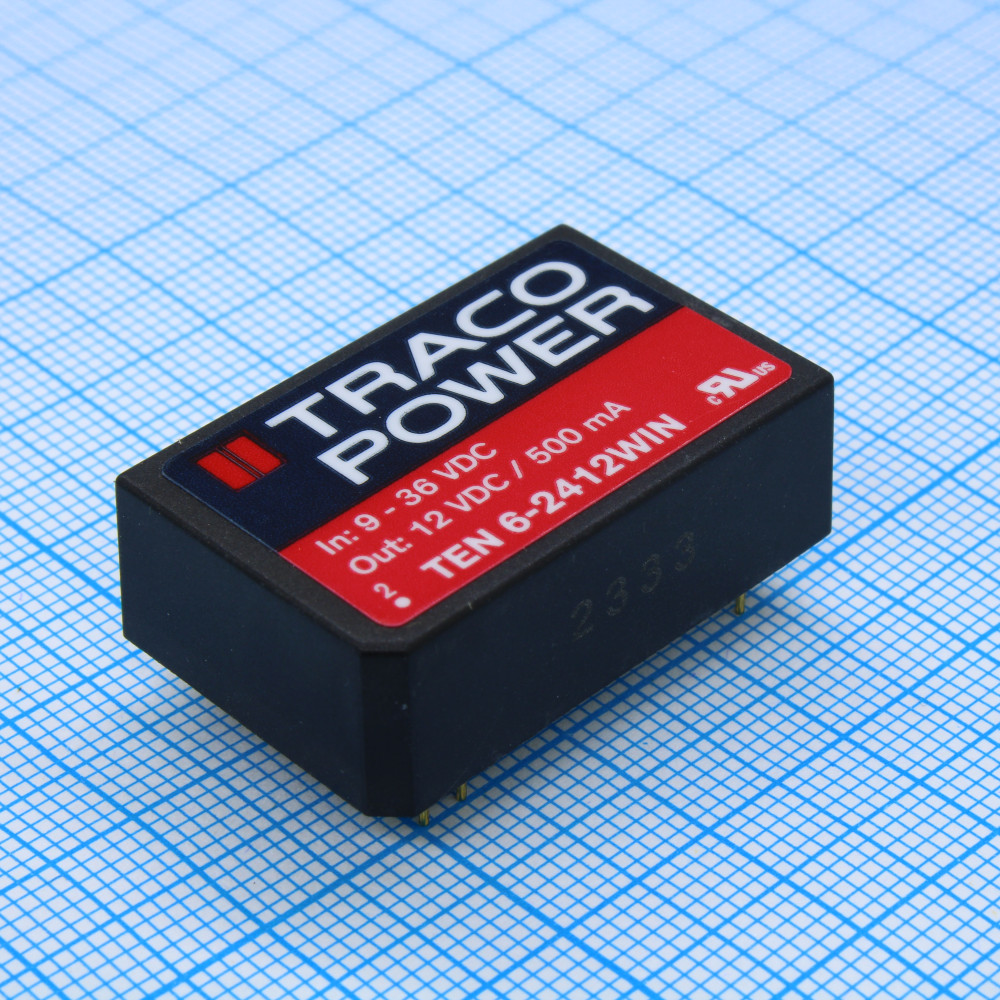Изображение товара Преобразователь DC/DC TEN 6-2412WIN 24В вход 12В 0.5А 6Вт DIP 7-пин