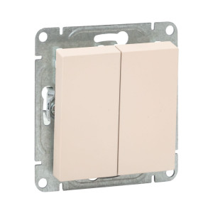 Механизм выключателя, двухклавишный, кремовый Эпика EKF UP1-SWI-20