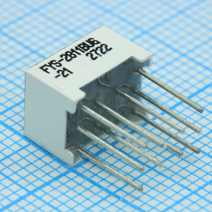 FYS-2811BUG-21, 1-разрядный индикатор 7мм/зелёный/570нм/30-80мКд/ОА