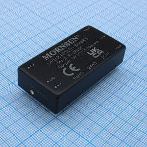 URB2405LD-60WR3, Преобразователь DC/DC на печатную плату 60 Вт, вход 9...36 В, выход 5 В/12 А (ТНТ)