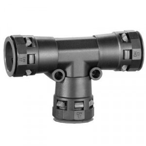 Тройник DN 17/17/17 мм, полиамид, цвет черный PAT17N