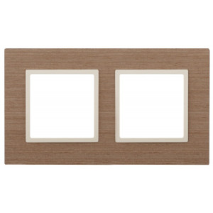 14-5302-07 Рамка на 2 поста, дерево, Elegance, ясень+сл.кость (5/50/1200) Б0034572