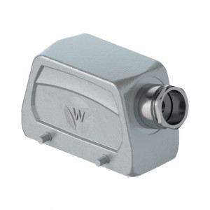 Крышка разъема BAS GOT GA 16 M25 A0, Крышка разъема на кабель, типоразмер 16B, без уплотнителя, 1 кабельный ввод M25x1,5, IP54, с боковым расположением, без защелок (упоры для двух защелок), материал корпуса: алюминиевый сплав