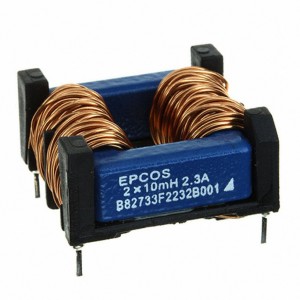 B82733F2142B001, Фильтр синфазных помех 2x27 мГн,  1.4А,  440 мОм, 300В, горизонтального исполнения