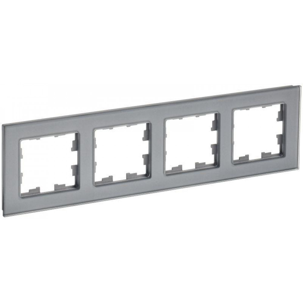 Изображение товара Рамка 4-м BRITE РУ-4-2-БрСе с стеклом серого цвета