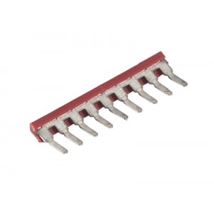 Соединительная перемычка IVB WK 2,5-K 9 ROT, Соединительный мостик, для установки в зажимную клетку, изолированный, угловой, толщина 0,8 мм, угловой, 9 полюсов, для клемм: WK-2,5, цвет: красный