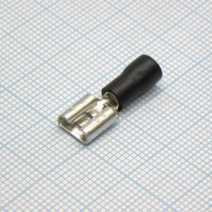 FDD2-250  Black, наконечник кабельный ножевой (гнездо) с изоляцией 0.8х6.35мм, сеч. пров. 1.5-2.5мм2