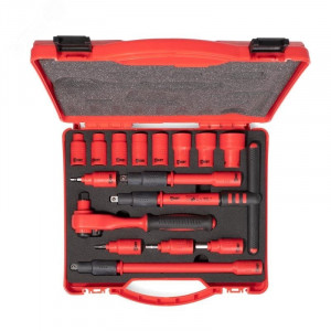 НИИ-16 серия Профи, Набор диэлектрического инструмента 3/8" торцевые шестигранные головки с трещоткой 3/8" для работ под напряжением до 1000 В, стандарт VDE