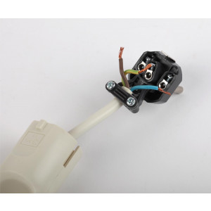 Вилка V3 16А с заземл. с кольцом непрямой ввод (10/200/6000) бел. ЭРА Б0019186