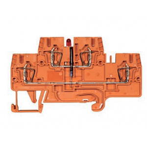 Этажная клемма WKFN 2,5 E/35/...OR, Этажная функциональная клемма, 2 этажа, тип фиксации провода: пружинный, номинальное сечение: 2,5 мм кв., 24A, ширина: 5 мм, цвет: оранжевый, тип монтажа: DIN35