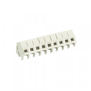 Клемма 8134/9, Клемма, подвод кабеля 35 град., на плату, шаг: 5.0 мм, 9 полюсов, фиксация провода винтовая, исполнение: с маркировкой, 300V, 10A, цвет: серый