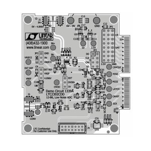 DC1339A, Средства разработки интегральных схем (ИС) преобразования данных LTC2302:12-Bit 1-ch Differential 500ksps SAR ADC with SPI I/F (req. DC590 for DC apps, DC890 for AC apps)