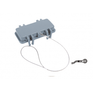 Защитная крышка H16B-PC-4S-MT, Защитная крышка, типоразмер 16B, без уплотнителя, без защелок (упоры для двух защелок), с удерживающей стропой от утери с кольцевым наконечником, материал корпуса: пластик