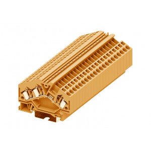 Проходная клемма 204962, Проходная клемма, 3 точки подключения, тип фиксации провода: пружинный, номинальное сечение: 4 мм кв., 32A, 800V, ширина: 6 мм, цвет: оранжевый, тип монтажа: DIN35