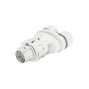 Сплиттер на кабель RST20I3S B1 ZRX GL, Сплиттер, розеточный разъем на кабель диаметром 6-10 мм, 3 полюса, тип фиксации провода: винтовой, номинальные характеристики: 250/400V, 20A, цвет корпуса: белый, цвет контактной вставки: белый, серия RST Classic