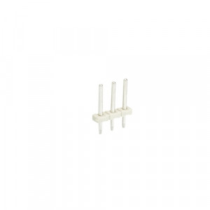 Контакт штыревой 8543 S/3, Штыревой контакт, вертикальный, на плату, диаметр штыря 0,8 мм, шаг 3,5 мм, 3 полюса, фиксация на плате пайкой, 250V, 6А, цвет: серый, серия 8543