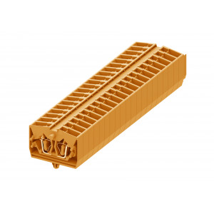Проходная клемма (MINI) 254312, Проходная клемма, MINI, верхний подвод кабеля, 2 точки подключения, тип фиксации провода: пружинный, номинальное сечение: 2,5 мм кв., 24A, 800V, ширина: 6 мм, цвет: оранжевый, тип монтажа: якорная защелка в панель