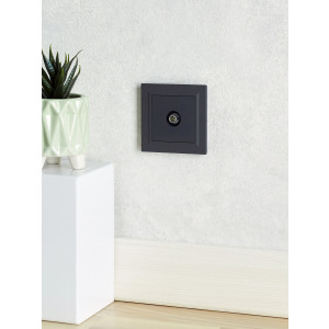 IEK BRITE BASE Графит Розетка TV оконеч РТВ11-0-БрГ