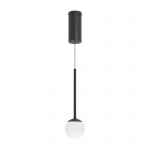 Светильник SP-BEADS-HANG-T-R100-8W Warm3000 (BK, 180 deg, 230V) 036520, Подвесной светильник. Мощность 8 Вт, св. поток 620 лм, 80 лм/Вт, теплый 3000 K, CRI>90, угол 180°, напряжение питания 230 В. Черный круглый корпус из алюминия и стали, рассеиватель акрил, степень защиты IP20. Размер: диаметр 100 мм, высота ножки 244 мм, в