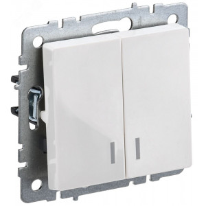 Выключатель 2-кл. СП BRITE ВС10-2-1-БрБ 10А с инд. бел. BR-V20-1-10-K01