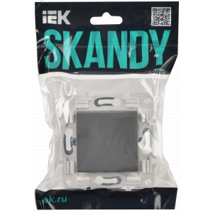 SKANDY Выключатель 1-клавишный проходной с индикацией 10А SK-V08Gr серый IEK SK-V12-1-10-K03