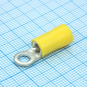 RV5.5-4S  Yellow, наконечник кабельный кольцевой с изоляцией d=4.3мм, сеч. пров.4.0-6.0мм2