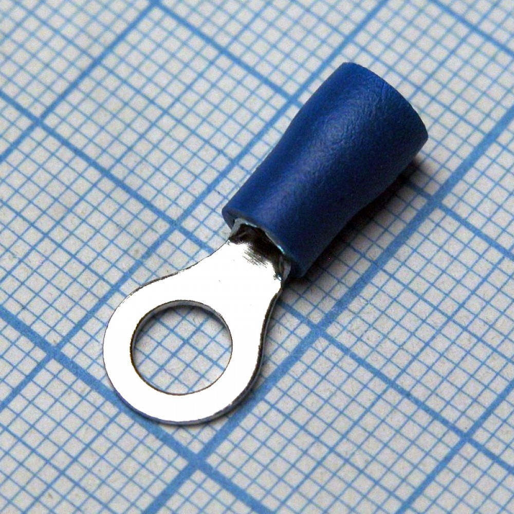 RV2-5S Blue, наконечник кабельный кольцевой с изоляцией d=5.3мм, сеч .