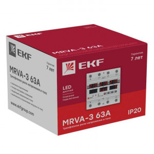 Реле напряжения и тока трехфазное с дисплеем MRVA-3 63A MRVA-3-63A