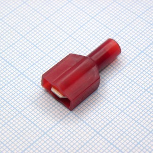 MDFNY1.25-250, наконечник кабельный ножевой (штекер) полностью в изоляции 0.8х6.35мм, сеч. пров. 0.5-1.5мм2