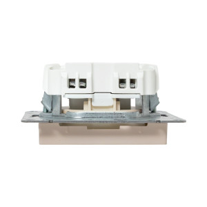 Механизм розетки, 16А, без заземления, со шторками, кремовый Эпика EKF UP1-SOI-101