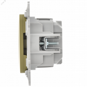 FLITE Розетка с заземлением с защитными шторками безвинтовое крепление 16А РСш11-1-ФлО оливковый IEK FI-R14-16-1-K26