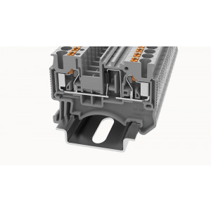 Клемма с диодом DS2.5-LD R-L-01P-11-00Z(H), Клемма с диодом, схема R-L, тип фиксации провода: Push-in, номинальное сечение: 2.5 мм кв., 5A, 800V, ширина: 5,2 мм, цвет: серый, тип монтажа: DIN35, втычная перемычка,