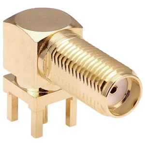 CONSMA002-L-G, РЧ соединители / Коаксиальные соединители SMA Fml Right Angle PCB Mount, Extended