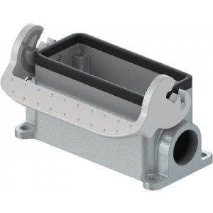 Закрытое основание разъема 71.331.1635.0, Основание разъема на панель, закрытое, типоразмер 16B, с уплотнителем, 1 кабельный ввод M25x1,5, IP54, с левым расположением, с одной защелкой, без защитной крышки, материал корпуса: алюминиевый сплав