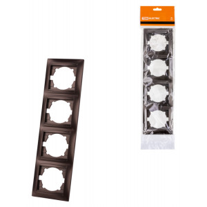 Рамка 4-х постовая вертикальная шоколад "Лама" SQ1815-0535