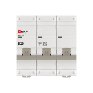 Автоматический выключатель 3P 20А (D) 10kA ВА 47-100 PROxima mcb47100-3-20D-pro
