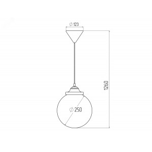 Cветильник потолочный НСБ 01-60-251 садово-парковый шар опал подвес шнур D250mm Е27 Б0048086