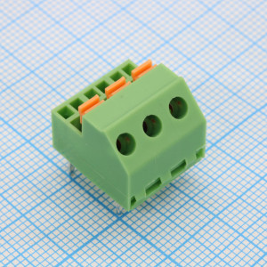 GT237-5.08-03P-14-00, Нажимной безвинтовой клеммный блок 3 контакта. Зажим типа торцевой контакт. Серия GT237-5.08
