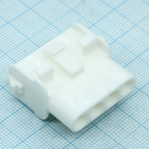 350780-1, Корпус разъема Universal MATE-N-LOK, вилка 4PIN, In-Line (Nylon, UL 94V-0) без контактов, шаг 6.35 мм